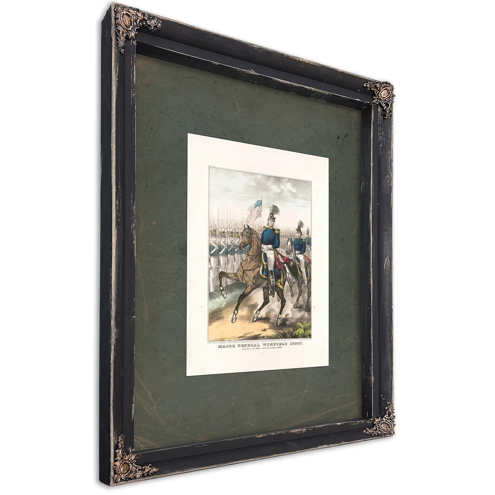 Major General Winfield Scott General in Chief United States Army 1846 — Ebony Framed Canvas Print | Bella Frye