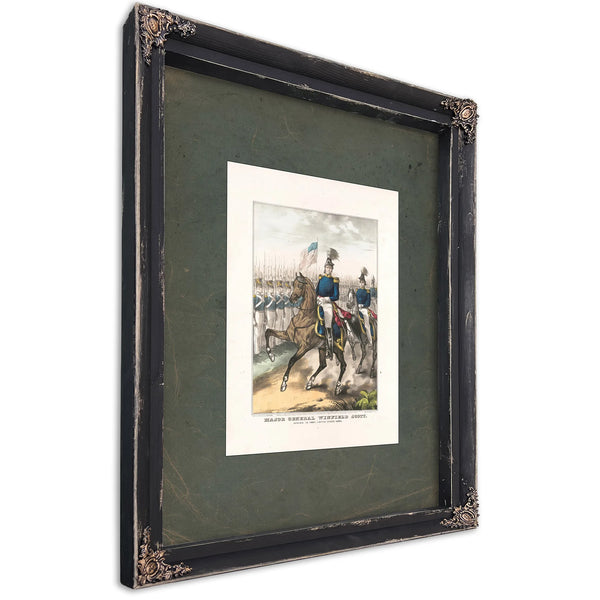Major General Winfield Scott General in Chief United States Army 1846 — Ebony Framed Canvas Print | Bella Frye