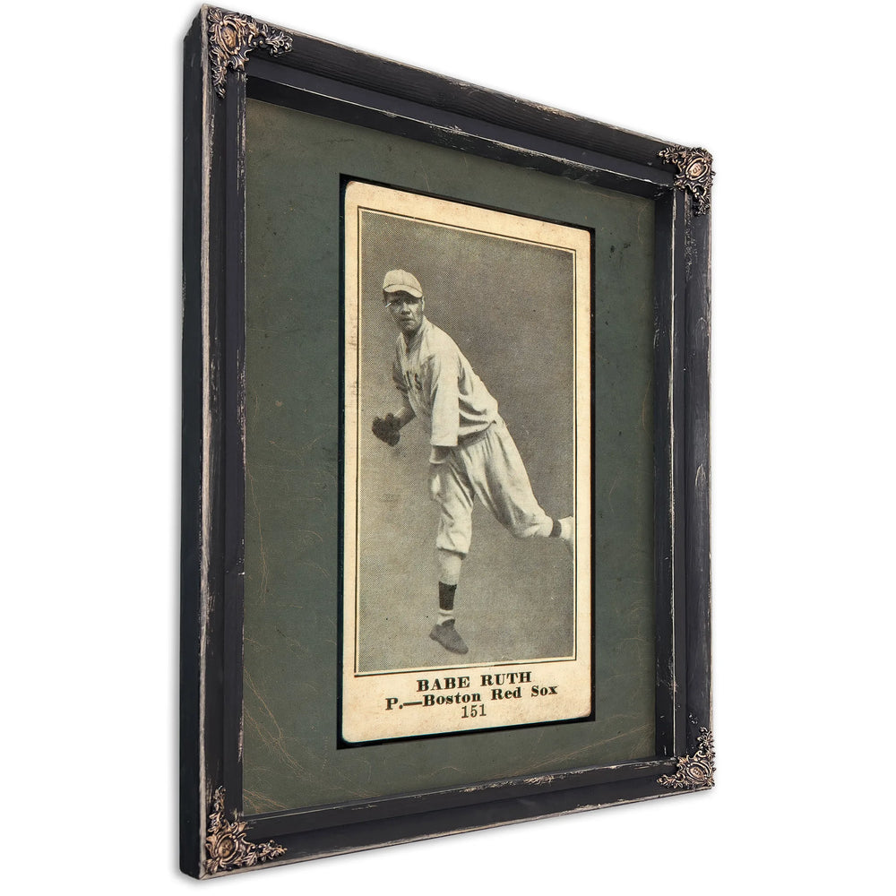 D329 Weil Baking Babe Ruth Rookie — Ebony Framed Canvas Print | Bella Frye