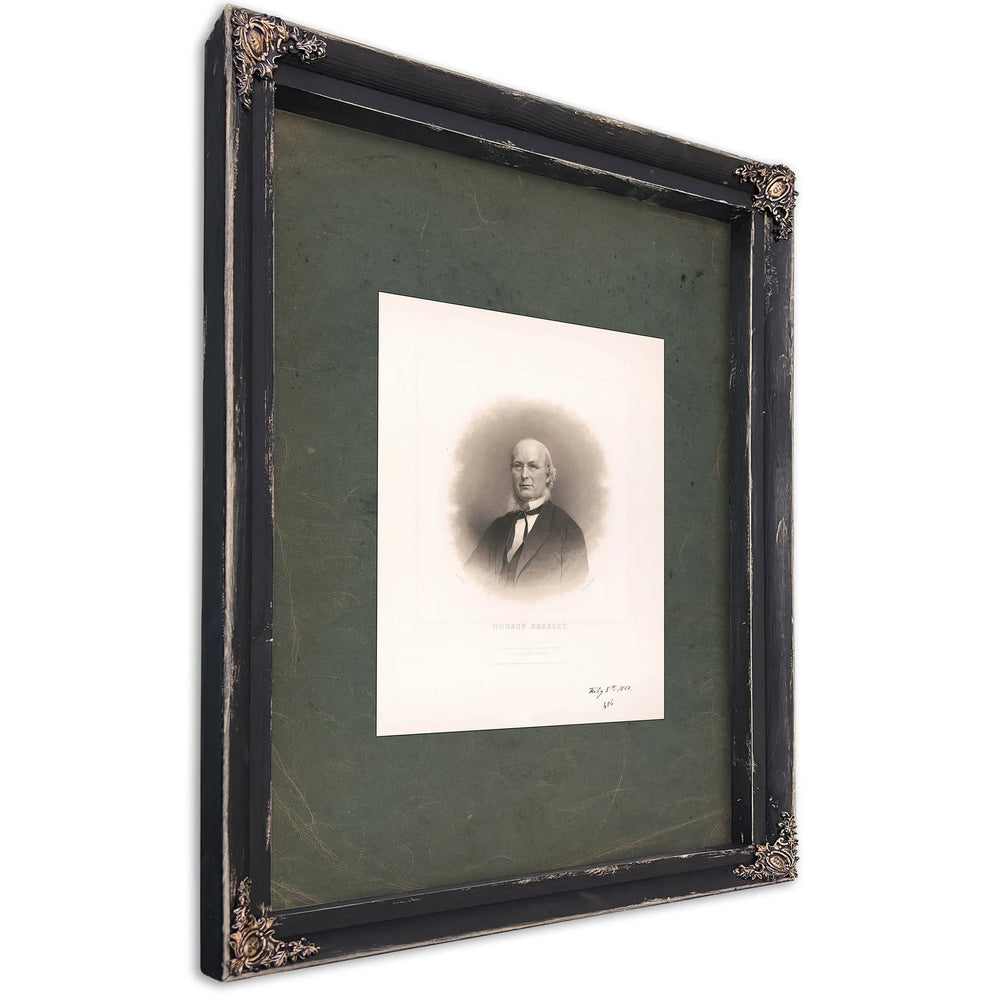 Horace Greeley 1865 — Ebony Framed Canvas Print | Bella Frye