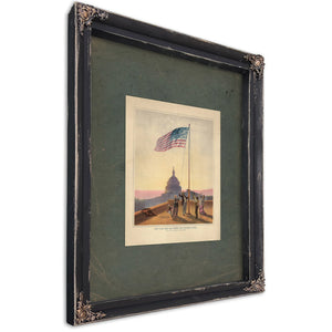 The Flag That Has Waved One Hundred Yearsa Scene on the Morning of the Fourth Day of July 1876 1876 — Ebony Framed Canvas Pri