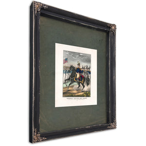 General Taylor and Staff the Heroes of Palo Alto Reseca De La Palma Monterey and Buena Vista 1847 — Ebony Framed Canvas Print