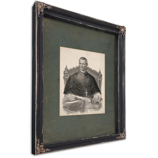 His Eminence Cardinal Mccloskey Archbishop of New York 1875 — Ebony Framed Canvas Print | Bella Frye