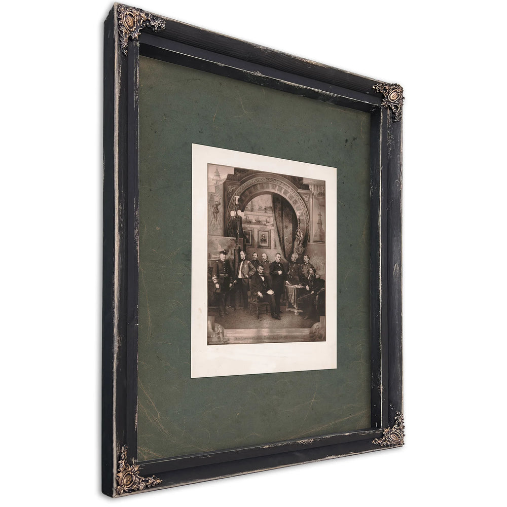 President Abraham Lincoln and His Generals 1884 — Ebony Framed Canvas Print | Bella Frye