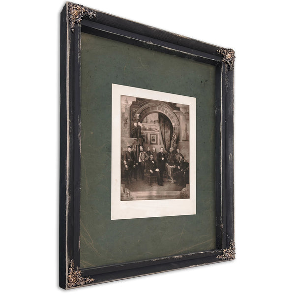 President Abraham Lincoln and His Generals 1884 — Ebony Framed Canvas Print | Bella Frye