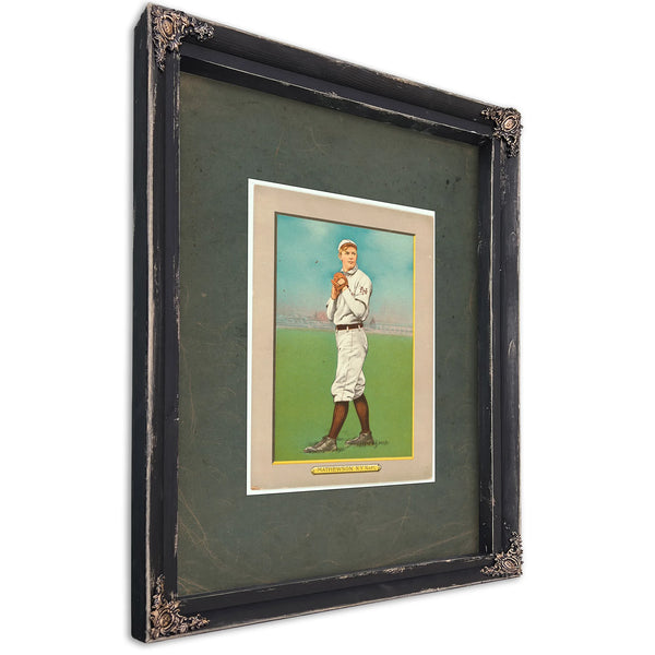 Christy Mathewson New York Giants Baseball Card Portrait 23f274 — Ebony Framed Canvas Print | Bella Frye