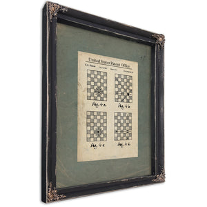 US Patent No. 6446966 B1 Chess Piece Movement Diagram Sheet 4 of 6 September 1 22 — Ebony Framed Canvas Print | Bella Frye