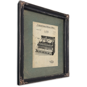The Merchants Mechanical Mind Fuller Cash Register Patent — Ebony Framed Canvas Print | Bella Frye