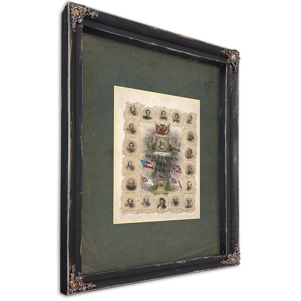 Our Heroes and Our Flags 1895 — Ebony Framed Canvas Print | Bella Frye