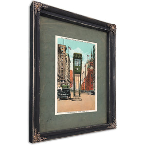 The Bronze Sentinel of Fifth Avenue — Ebony Framed Canvas Print | Bella Frye