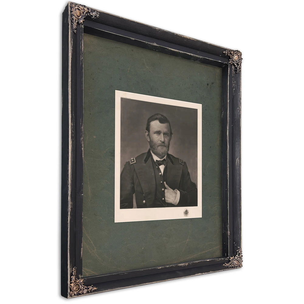 Grant in Uniform 1898 — Ebony Framed Canvas Print | Bella Frye