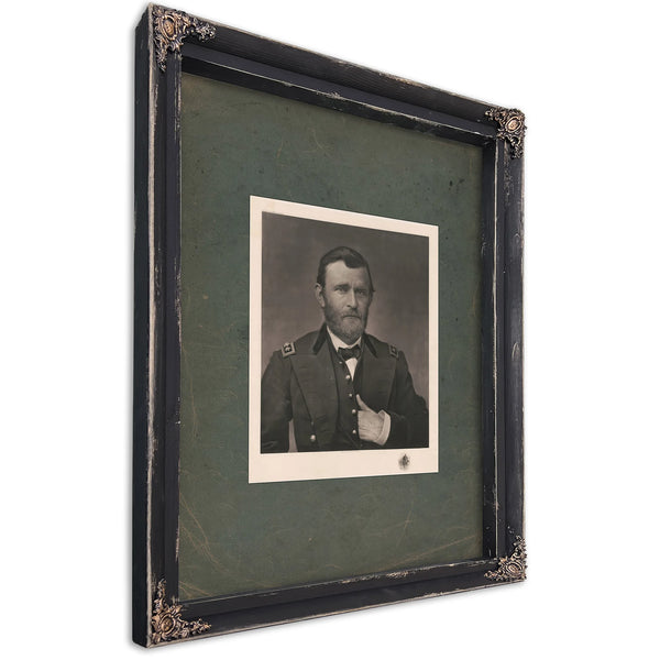 Grant in Uniform 1898 — Ebony Framed Canvas Print | Bella Frye