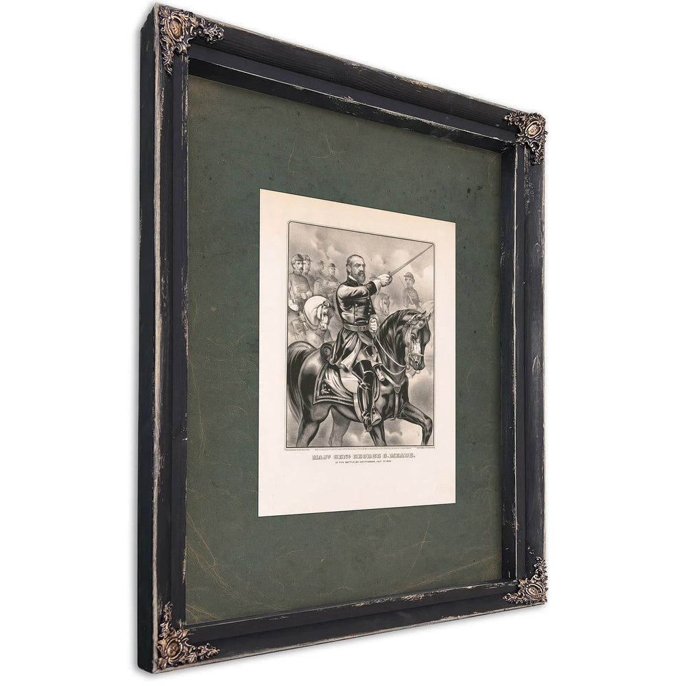 Major General George G Meade at the Battle of Gettysburg July 3d 1863 1863 — Ebony Framed Canvas Print | Bella Frye
