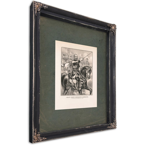 Major General George G Meade at the Battle of Gettysburg July 3d 1863 1863 — Ebony Framed Canvas Print | Bella Frye