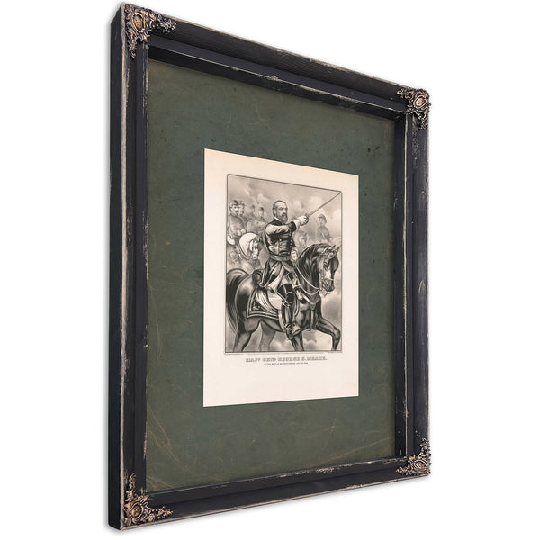 Major General George G Meade at the Battle of Gettysburg July 3d 1863 1863 — Ebony Framed Canvas Print | Bella Frye