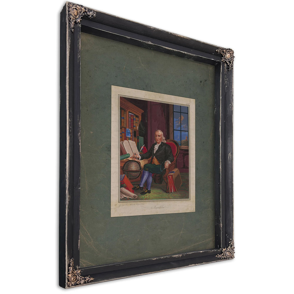 Benjamin Franklin 1842 1852 — Ebony Framed Canvas Print | Bella Frye