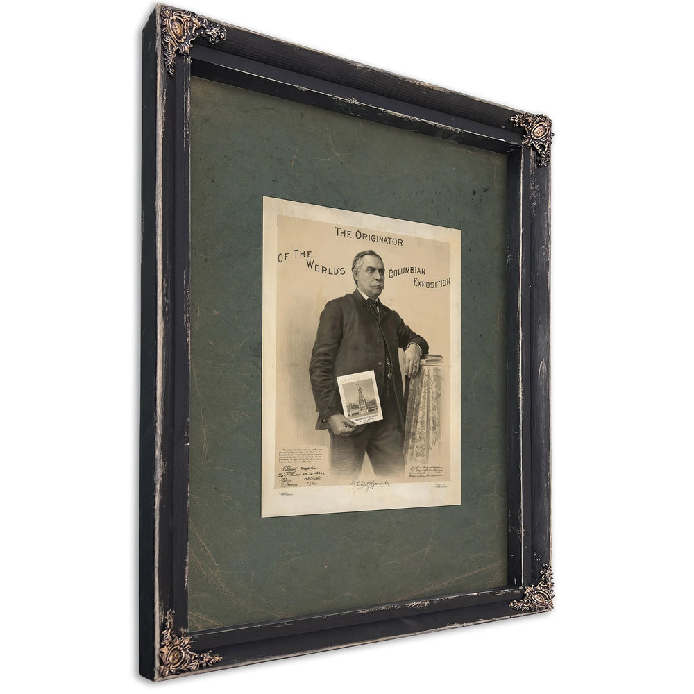 The Originator of the Worlds Columbian Exposition 1892 — Ebony Framed Canvas Print | Bella Frye