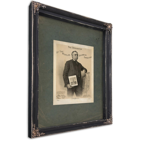 The Originator of the Worlds Columbian Exposition 1892 — Ebony Framed Canvas Print | Bella Frye