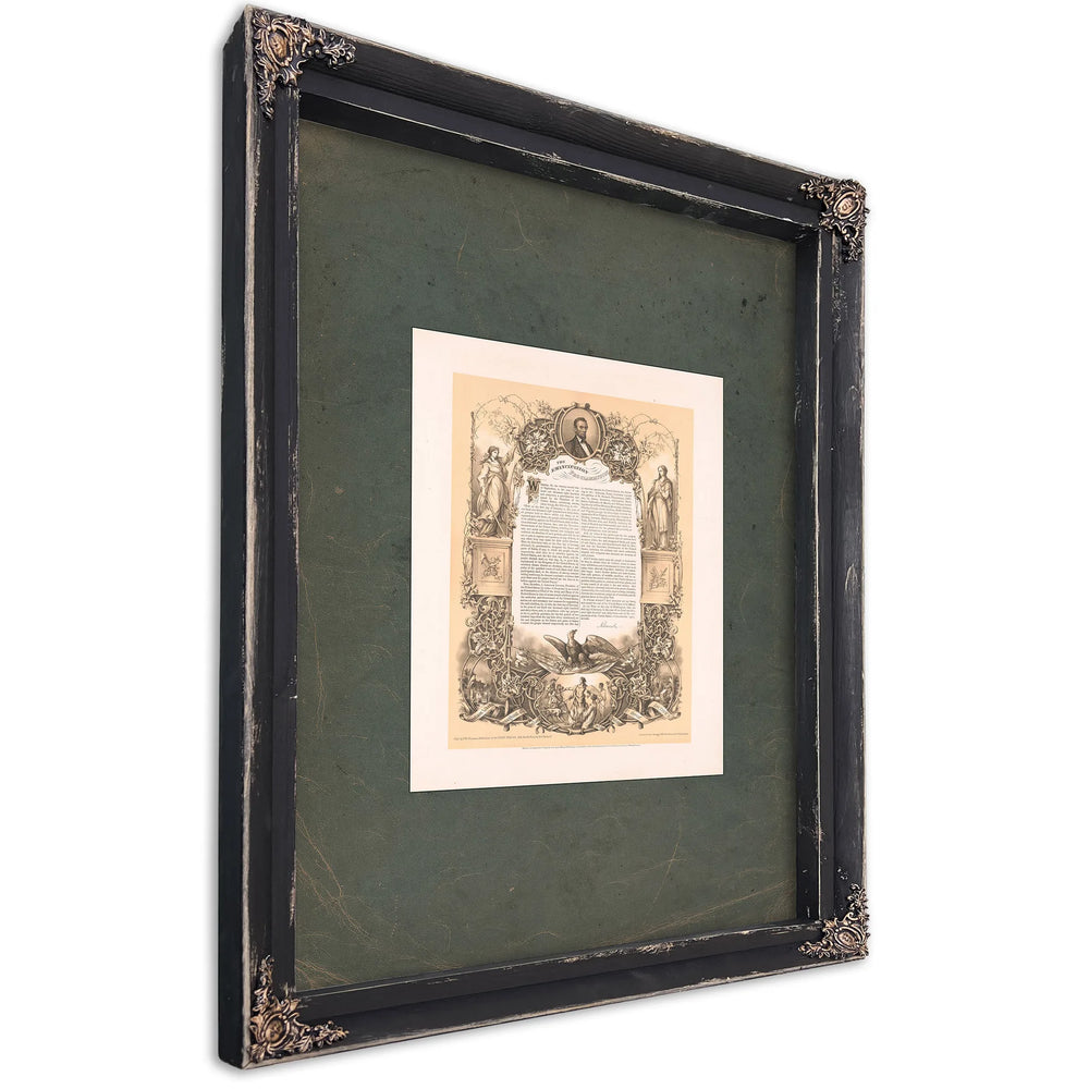 The Emancipation Proclamation 1863 — Ebony Framed Canvas Print | Bella Frye
