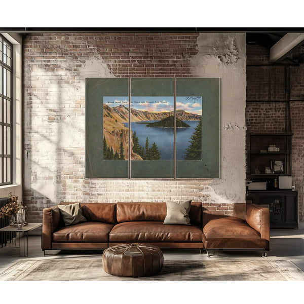 Wizard Island Crater Lake Crater Lake National Park Oregon — vintage wall art by Bella Frye