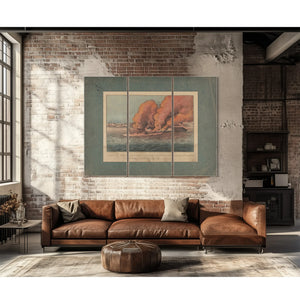 Terrific Combat Between the Monitor 2 Guns Merrimac 11 Guns in Hampton Roads M — Framed Wall Art Room View | Bella Frye