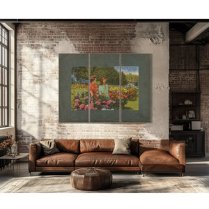 Two Models In Rose Test Gardens Washington Park Portland Oregon — vintage wall art by Bella Frye