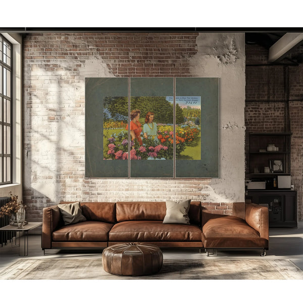 Two Models In Rose Test Gardens Washington Park Portland Oregon — vintage wall art by Bella Frye