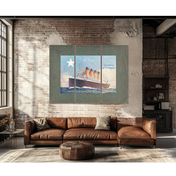 White Star Line Olympic and Titanic Promotional Brochure Cover — Framed Wall Art Room View | Bella Frye
