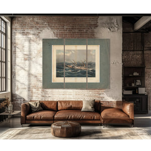 Clipper Ship Comet of New York in a Hurricane off Bermuda on her Voyage from — Framed Wall Art Room View | Bella Frye