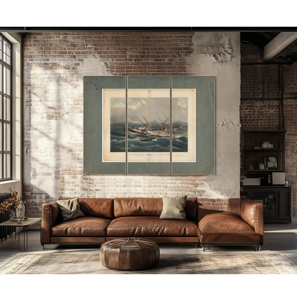 Clipper Ship Comet of New York in a Hurricane off Bermuda on her Voyage from — Framed Wall Art Room View | Bella Frye