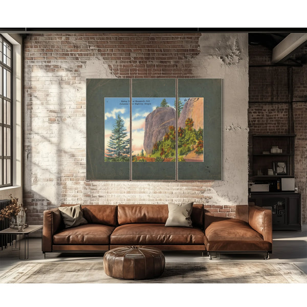 Bishop Cap At Shepperd's Dell Columbia River Highway Oregon B — vintage wall art by Bella Frye