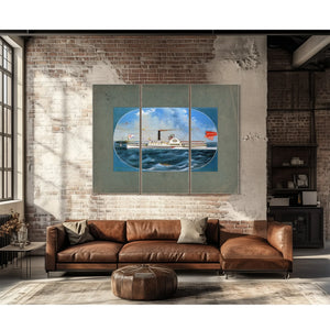 Steamboat Reindeer Hudson River Side Wheel Passenger Steamer — Framed Wall Art Room View | Bella Frye
