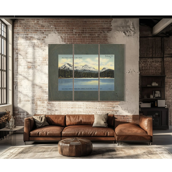 Three Sisters And Mirror Lake Oregon — vintage wall art by Bella Frye