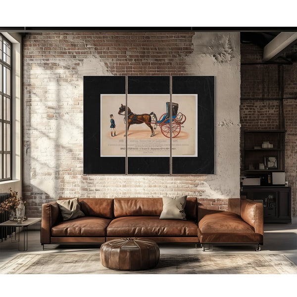Brewster Co Annual Exhibition of Carriages — Framed Wall Art Room View | Bella Frye