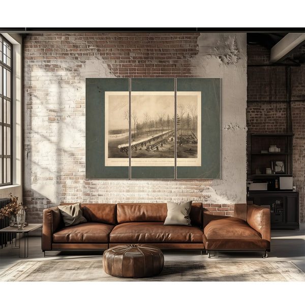 Charge of the First Brigade Commanded by Col Mb Walker on the Friday Evening — Framed Wall Art Room View | Bella Frye
