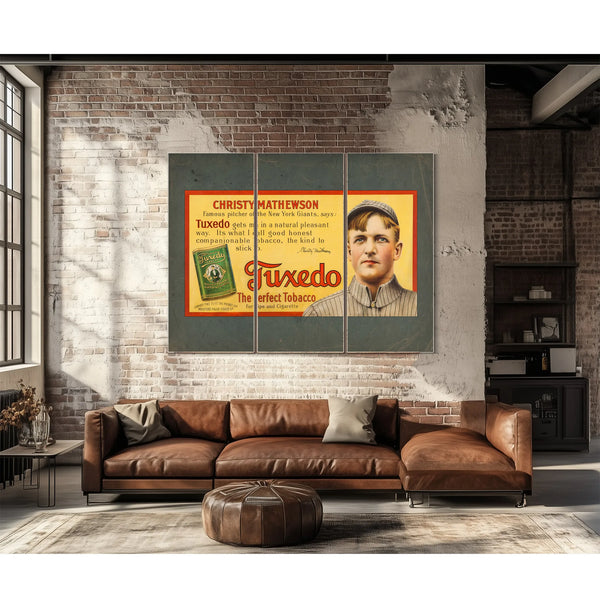 Christy Mathewson Tuxedo Tobacco Trolley Car Advertising Sign 2 — Framed Wall Art Room View | Bella Frye