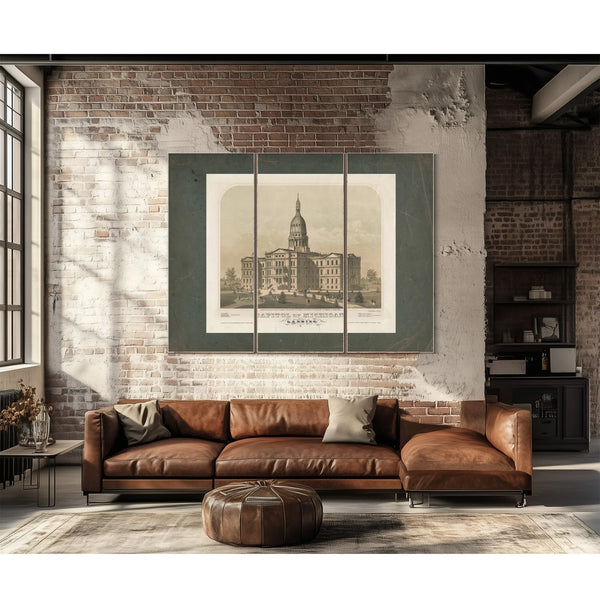 Capitol of Michigan Lansing 19th Century — Framed Wall Art Room View | Bella Frye