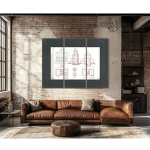 The Keepers Blueprint Blackistone Island Light Station — Framed Wall Art Room View | Bella Frye