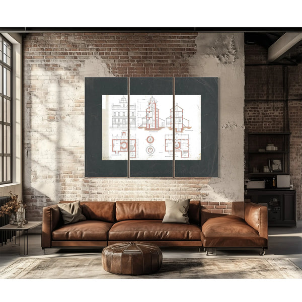 The Keepers Blueprint Blackistone Island Light Station — Framed Wall Art Room View | Bella Frye