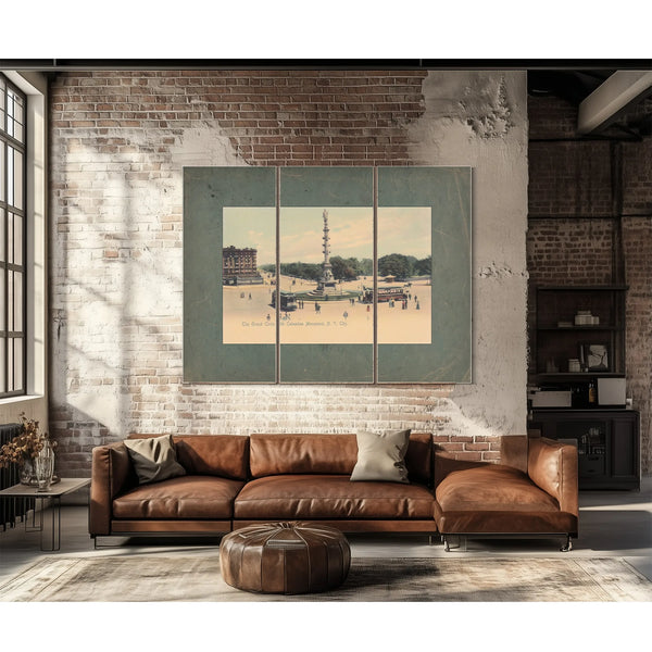 Columbus Circle Gilded Age Crossroads at the Edge of Central Park — Framed Wall Art Room View | Bella Frye