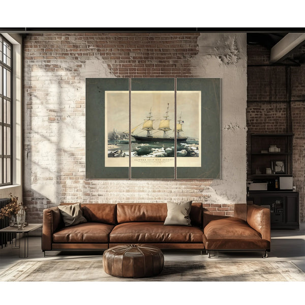Clipper Ship Red Jacket_ in the Ice Off Cape Horn on Her Passage From Austra — Framed Wall Art Room View | Bella Frye