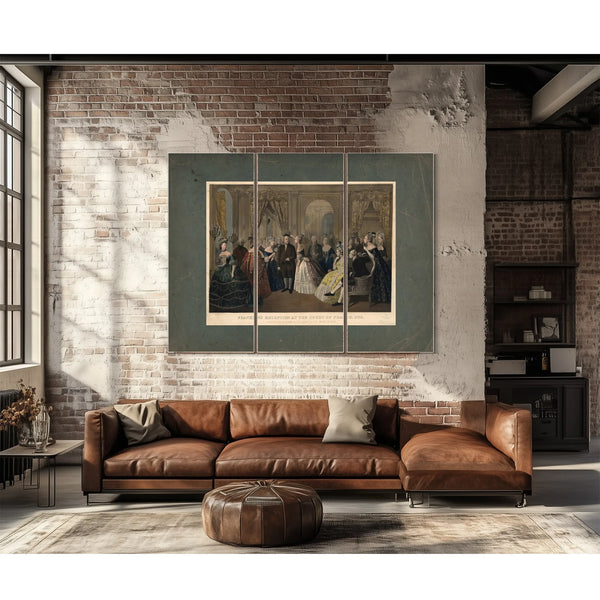 Franklins Reception at the Court of France 1778 Respectfully Dedicated to Th — Framed Wall Art Room View | Bella Frye