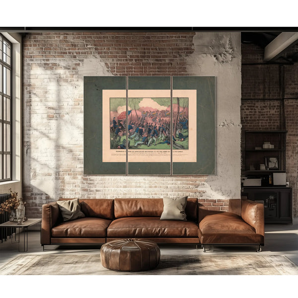 Glorious Charge of Hancocks Division 2nd of the Army of the Potomac at the B — Framed Wall Art Room View | Bella Frye