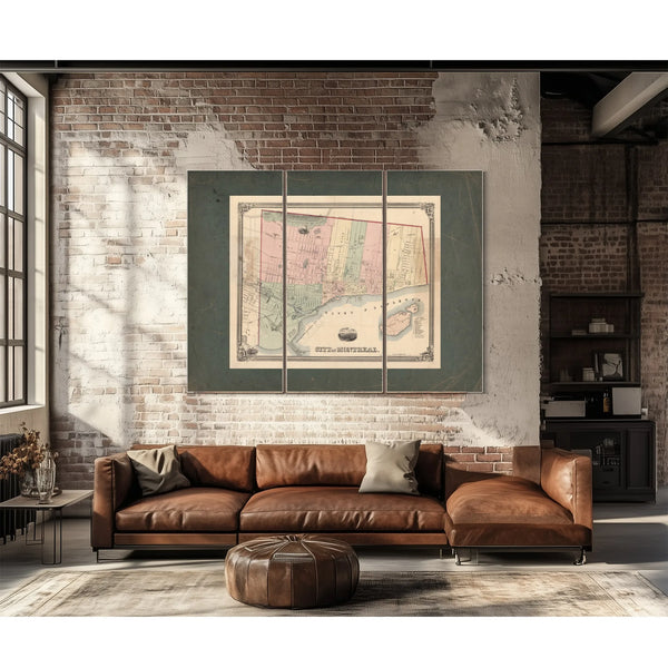 City of Montreal 1863 — Framed Wall Art Room View | Bella Frye