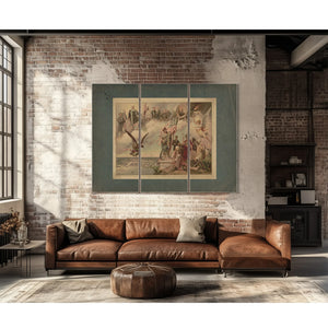 Depiction of Chicago Worlds Fair in Lower Left Allegorical Figures on the Ri — Framed Wall Art Room View | Bella Frye
