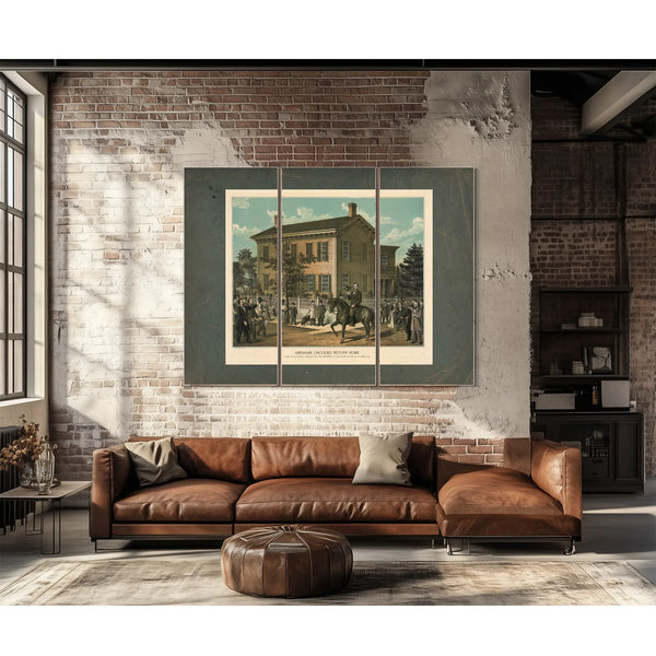 Abraham Lincolns Return Home After His Successful Campaign for the Presidency — Framed Wall Art Room View | Bella Frye