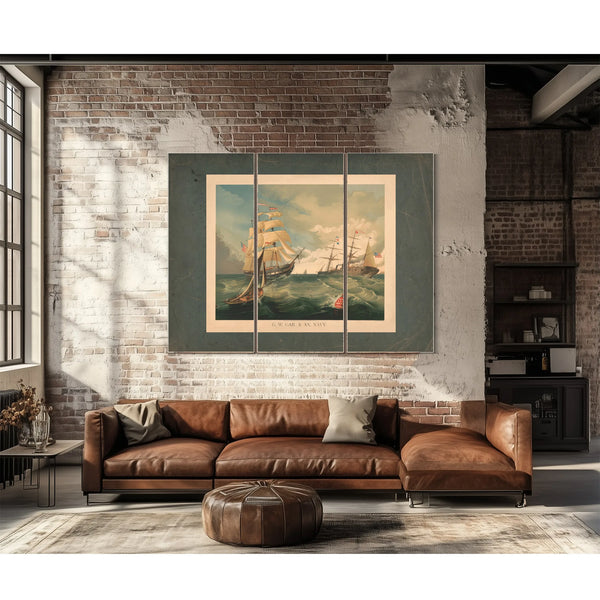 Gw Gail Ax Navy 1886 — Framed Wall Art Room View | Bella Frye
