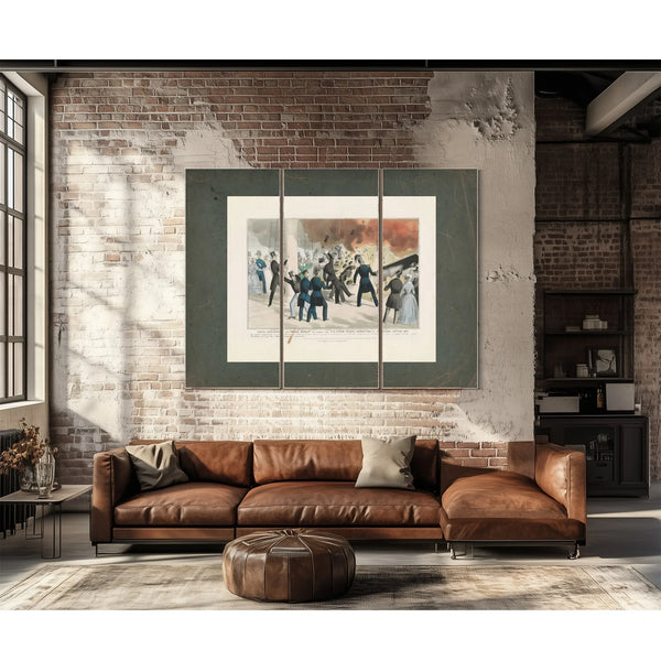 Awful Explosion of the Peace Maker on Board the Us Steam Frigate Princeton O — Framed Wall Art Room View | Bella Frye