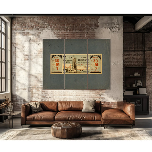 Full Ticket for the November 26 1938 Pittsburgh Versus Duke Football Game — Framed Wall Art Room View | Bella Frye