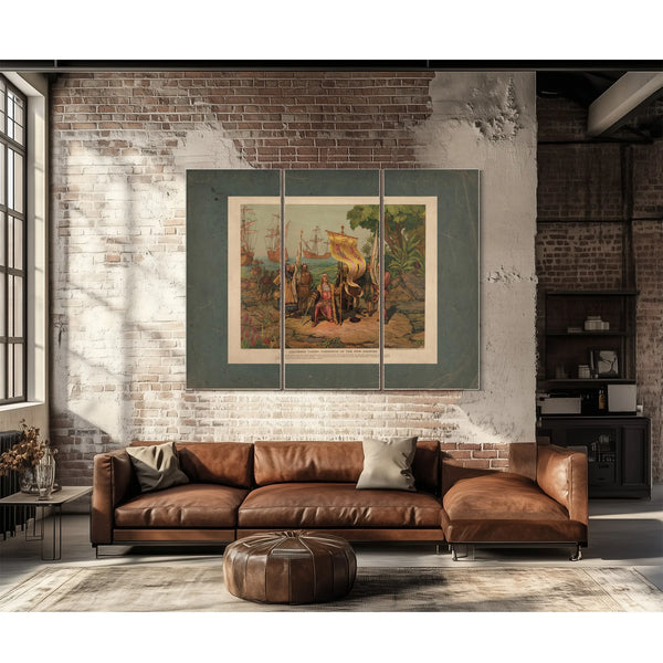 Columbus Taking Possession of the New Country 1893 — Framed Wall Art Room View | Bella Frye
